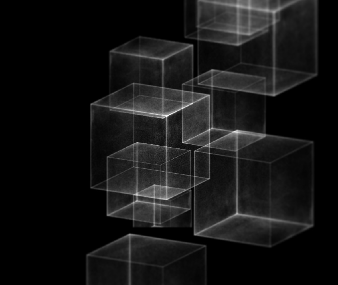 Illustration abstraite de cubes translucides